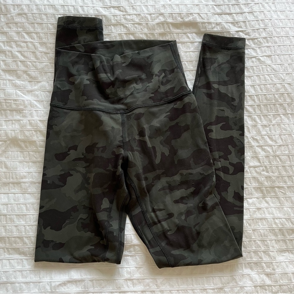 lululemon leggings camo green size 4 ultra high rise reg length